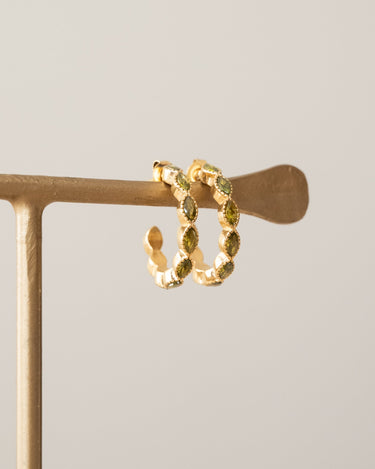 TILTIL Multi Stone Hoop Earrings Gold - Things I Like Things I Love