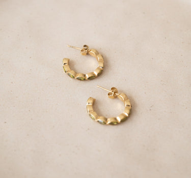 TILTIL Multi Stone Hoop Earrings Gold - Things I Like Things I Love
