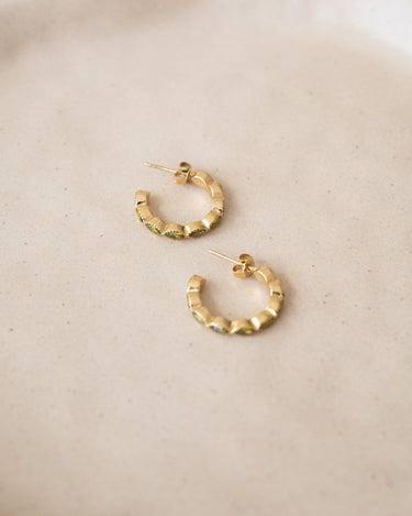 TILTIL Multi Stone Hoop Earrings Gold - Things I Like Things I Love