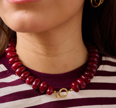 TILTIL Necklace Burgundy Glow Gold - Things I Like Things I Love
