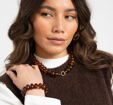 TILTIL Necklace Choco Glow Gold Brown - Things I Like Things I Love