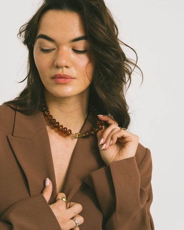 TILTIL Necklace Choco Glow Gold Brown - Things I Like Things I Love