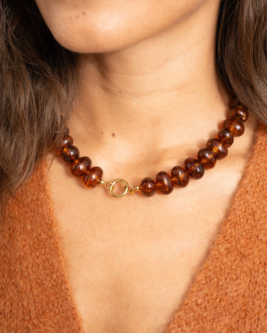 TILTIL Necklace Choco Glow Gold Brown - Things I Like Things I Love