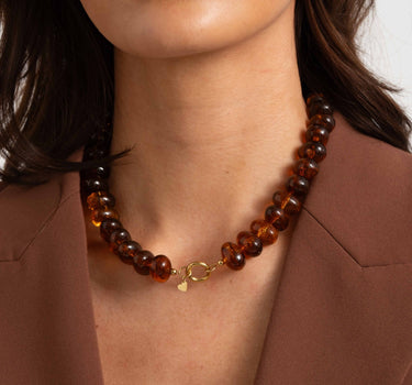 TILTIL Necklace Choco Glow Gold Brown - Things I Like Things I Love