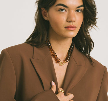 TILTIL Necklace Choco Glow Gold Brown - Things I Like Things I Love