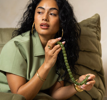 TILTIL Necklace Square Bead Avocado Green - Things I Like Things I Love