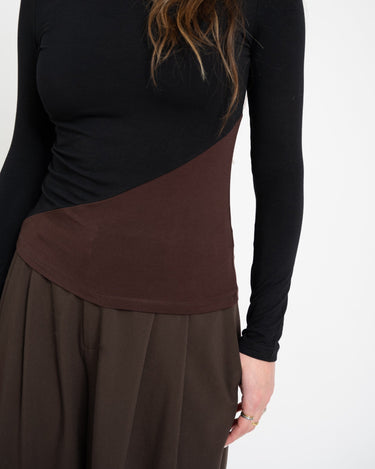 TILTIL Nela High Neck Longsleeve Black Brown - Things I Like Things I Love