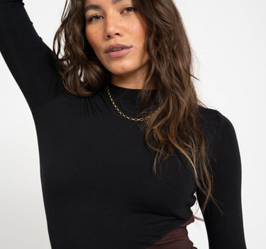 TILTIL Nela High Neck Longsleeve Black Brown - Things I Like Things I Love