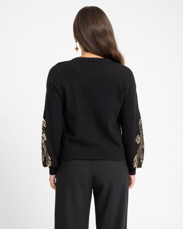 TILTIL Noel Embroidered Pullover Black - Things I Like Things I Love