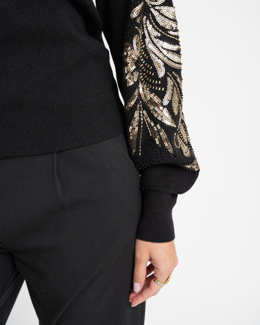 TILTIL Noel Embroidered Pullover Black - Things I Like Things I Love