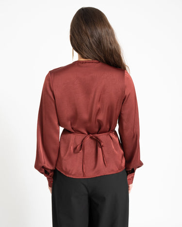 TILTIL Nova Satin Blouse Bordeaux - Things I Like Things I Love