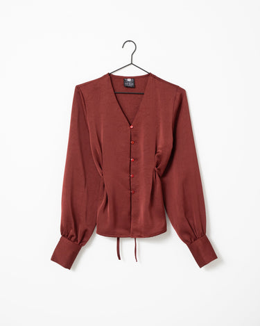 TILTIL Nova Satin Blouse Bordeaux - Things I Like Things I Love