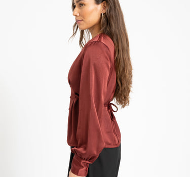 TILTIL Nova Satin Blouse Bordeaux - Things I Like Things I Love