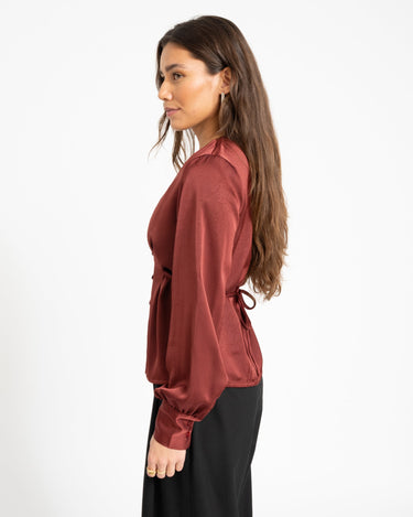 TILTIL Nova Satin Blouse Bordeaux - Things I Like Things I Love