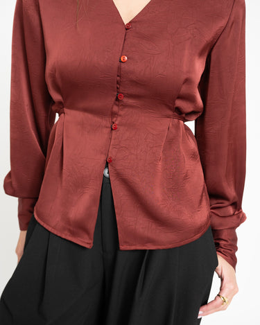 TILTIL Nova Satin Blouse Bordeaux - Things I Like Things I Love