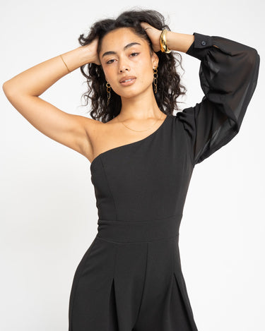 TILTIL Nyna One Shoulder Jumpsuit Black - Things I Like Things I Love