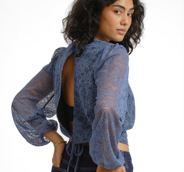 TILTIL Oi-Vi Lace Blouse Blauw - Things I Like Things I Love