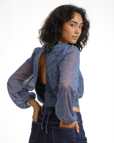 TILTIL Oi-Vi Lace Blouse Blauw - Things I Like Things I Love