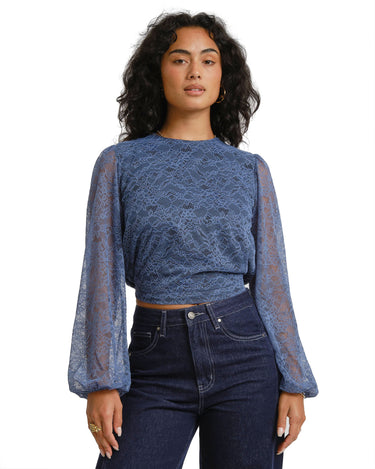TILTIL Oi-Vi Lace Blouse Blauw - Things I Like Things I Love