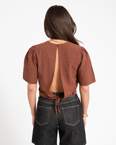 TILTIL Oi - Vi Shortsleeve Blouse Brown - Things I Like Things I Love