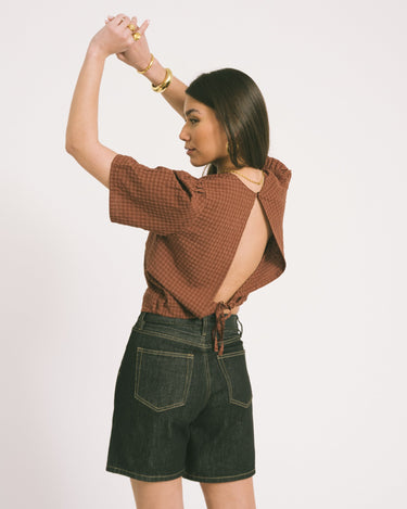 TILTIL Oi - Vi Shortsleeve Blouse Brown - Things I Like Things I Love