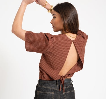 TILTIL Oi - Vi Shortsleeve Blouse Brown - Things I Like Things I Love