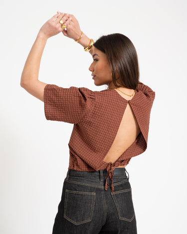 TILTIL Oi - Vi Shortsleeve Blouse Brown - Things I Like Things I Love