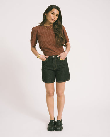 TILTIL Oi - Vi Shortsleeve Blouse Brown - Things I Like Things I Love