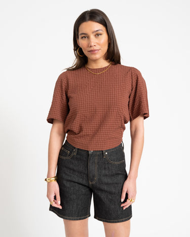 TILTIL Oi - Vi Shortsleeve Blouse Brown - Things I Like Things I Love