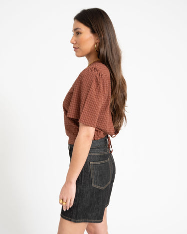 TILTIL Oi - Vi Shortsleeve Blouse Brown - Things I Like Things I Love