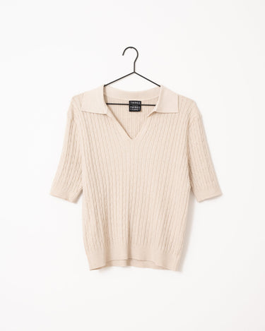 TILTIL Pelle Polo Knit Beige One Size - Things I Like Things I Love