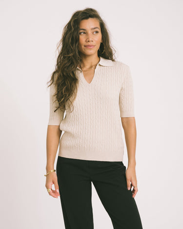 TILTIL Pelle Polo Knit Beige One Size - Things I Like Things I Love