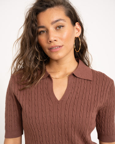 TILTIL Pelle Polo Knit Brown One Size - Things I Like Things I Love