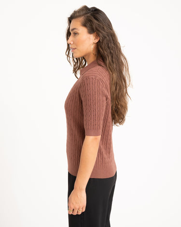 TILTIL Pelle Polo Knit Brown One Size - Things I Like Things I Love