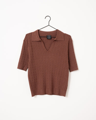 TILTIL Pelle Polo Knit Brown One Size - Things I Like Things I Love
