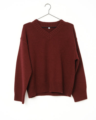 TILTIL Percy V-Neck Pullover Bordeaux - Things I Like Things I Love