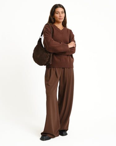 TILTIL Percy V-Neck Pullover Bruin - Things I Like Things I Love