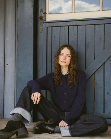 TILTIL Pero Polo Cardigan Cobalt Blue - Things I Like Things I Love