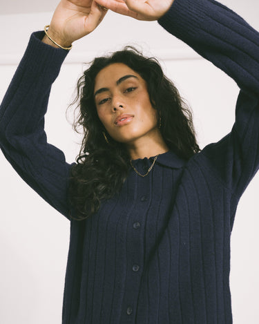 TILTIL Pero Polo Cardigan Cobalt Blue - Things I Like Things I Love