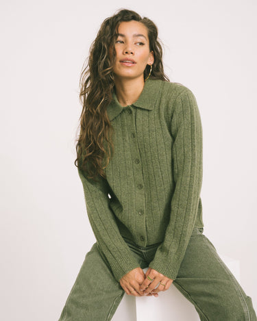 TILTIL Pero Polo Cardigan Olive - Things I Like Things I Love