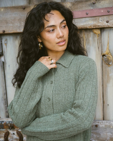 TILTIL Pero Polo Cardigan Olive - Things I Like Things I Love