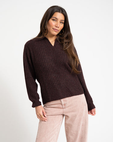 TILTIL Pero Polo Knit Burgundy - Things I Like Things I Love