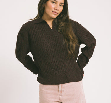 TILTIL Pero Polo Knit Burgundy - Things I Like Things I Love