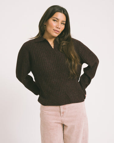 TILTIL Pero Polo Knit Burgundy - Things I Like Things I Love