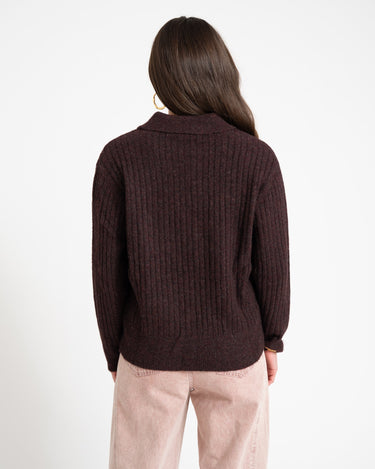 TILTIL Pero Polo Knit Burgundy - Things I Like Things I Love