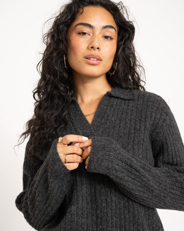 TILTIL Pero Polo Knit Grey Melange - Things I Like Things I Love