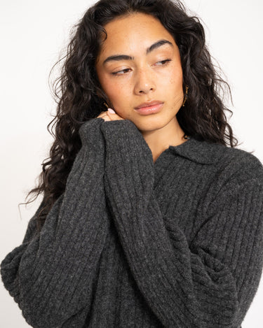 TILTIL Pero Polo Knit Grey Melange - Things I Like Things I Love