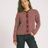 TILTIL Petra Cardigan Striped Bordeaux One Size - Things I Like Things I Love