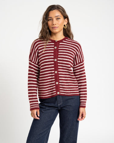 TILTIL Petra Cardigan Striped Bordeaux One Size - Things I Like Things I Love