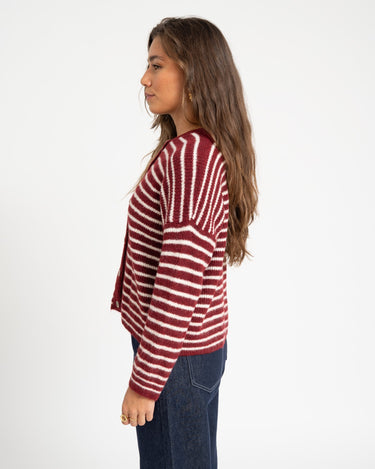 TILTIL Petra Cardigan Striped Bordeaux One Size - Things I Like Things I Love
